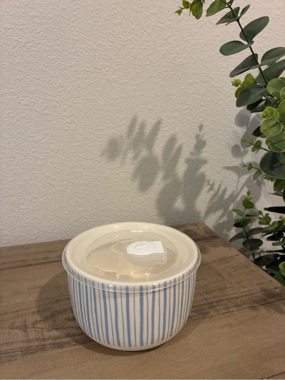 Blue Stripes Print Storage Bowl, Medium.